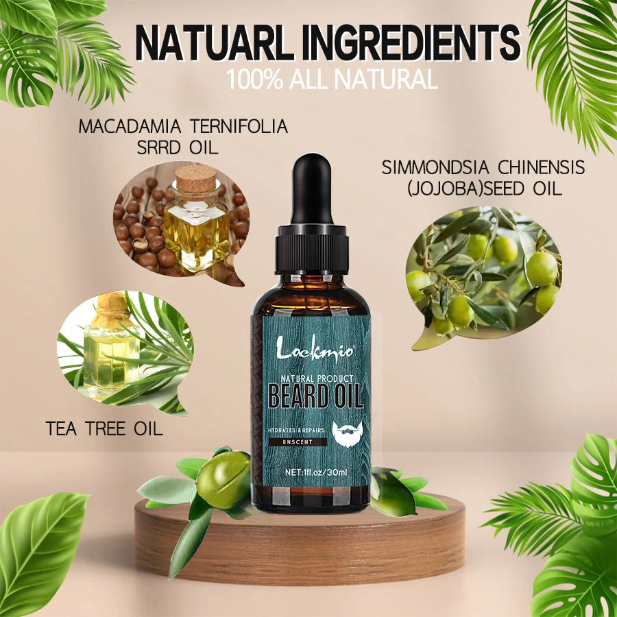 Kit de 5 baumes à barbe pour hommes.