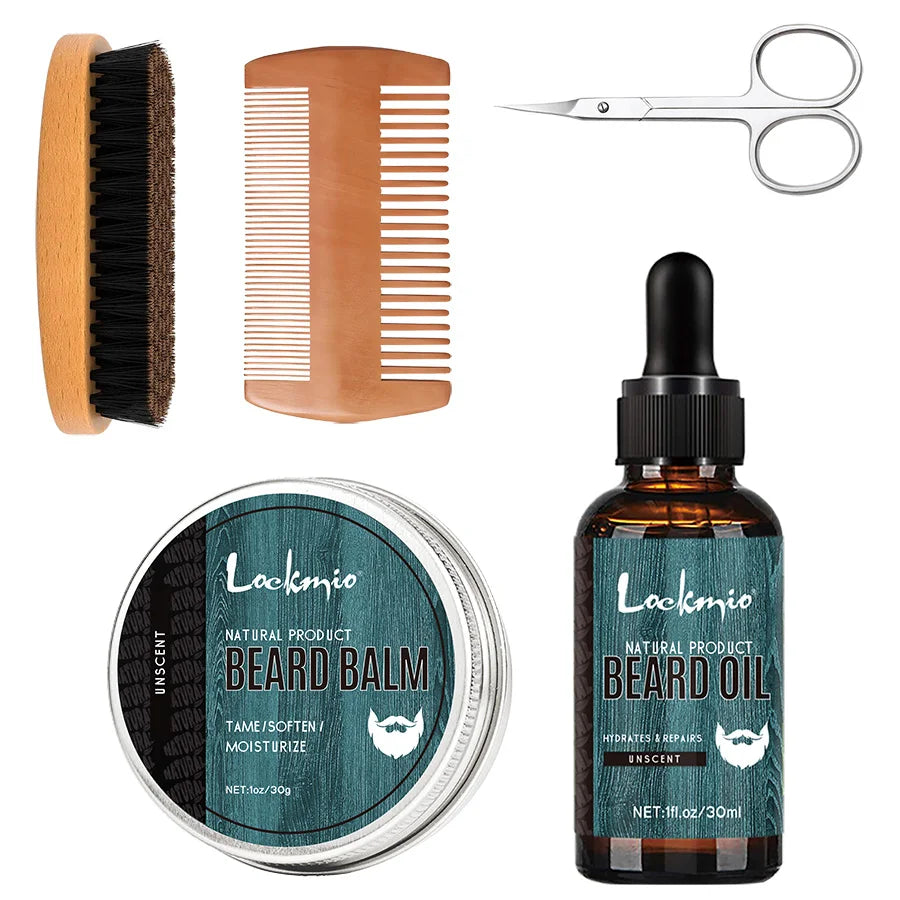 Kit de 5 baumes à barbe pour hommes.