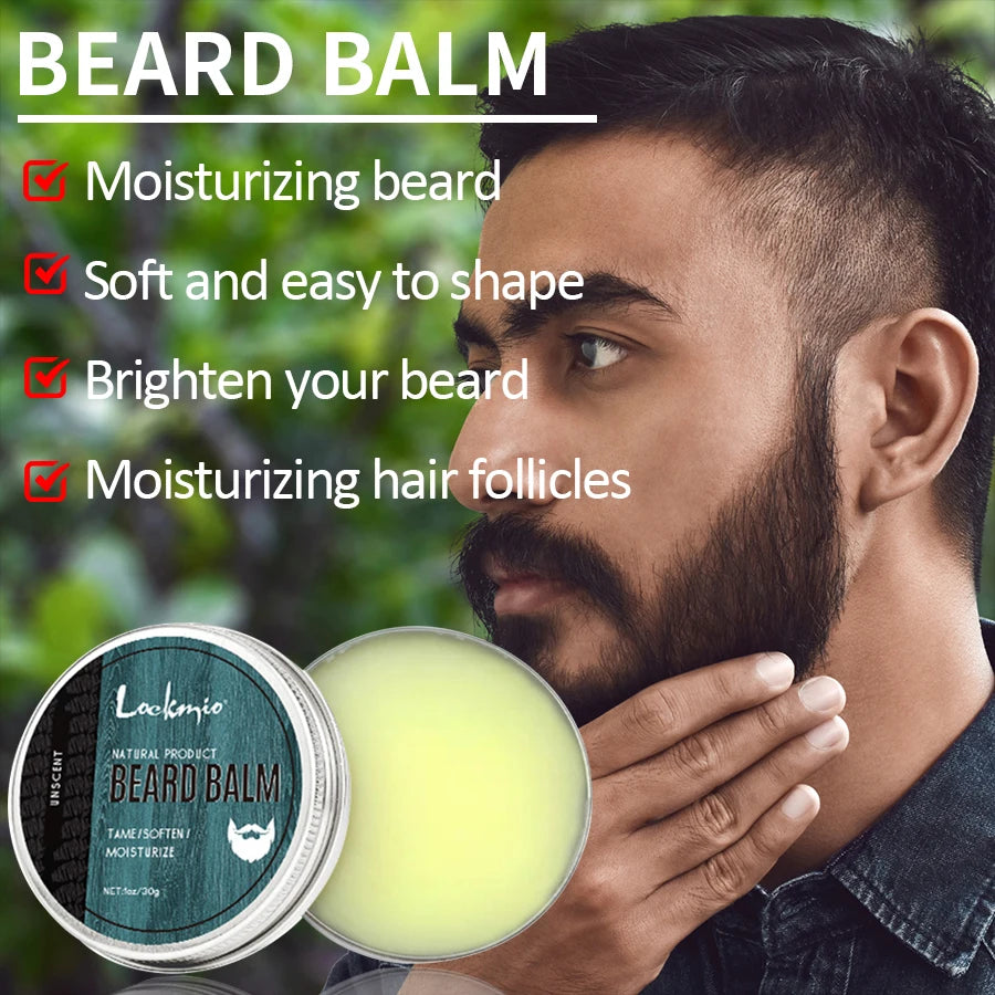 Kit de 5 baumes à barbe pour hommes.
