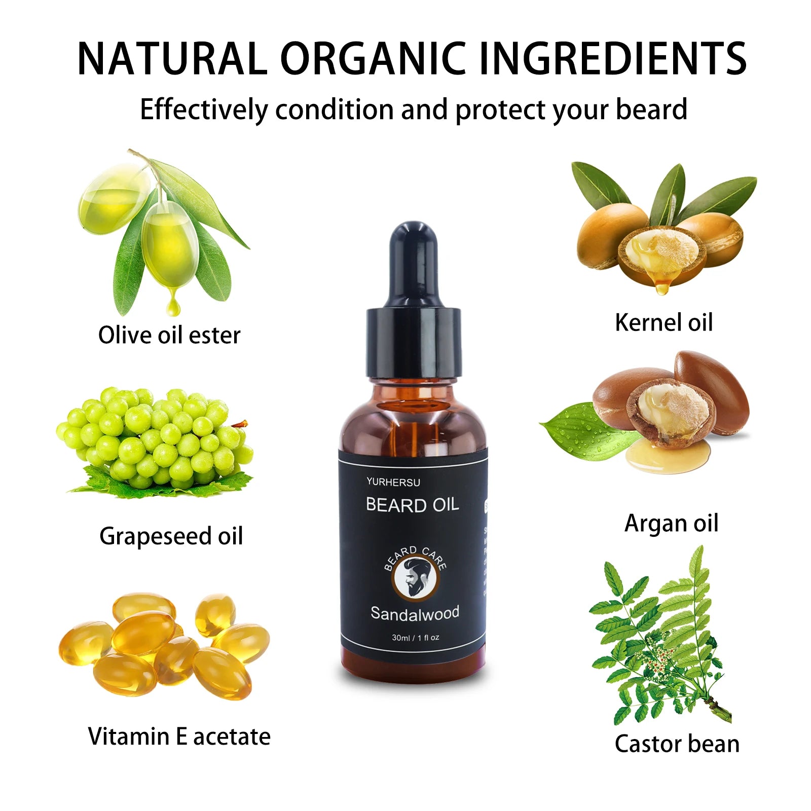 L'huile de croissance pour barbe.