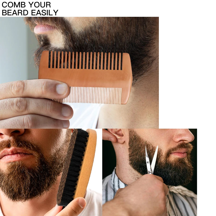 Kit de 5 baumes à barbe pour hommes.